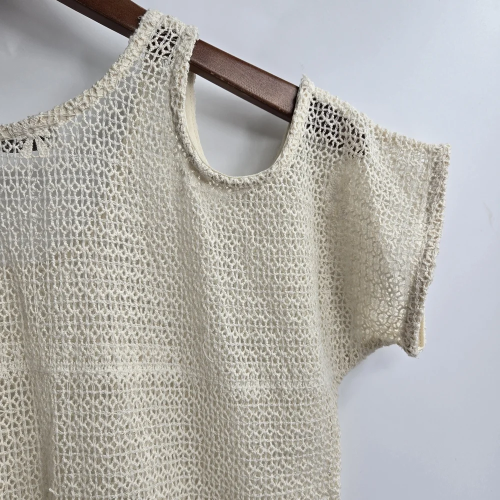 Lovers and Friends cream‎ crochet knit tunic cover